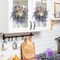 4 PCS Summer Wreath for Front Door Lavender Candle Ring Wreaths Mini Purple Table Centerpieces 9 Inch Floral Wreaths